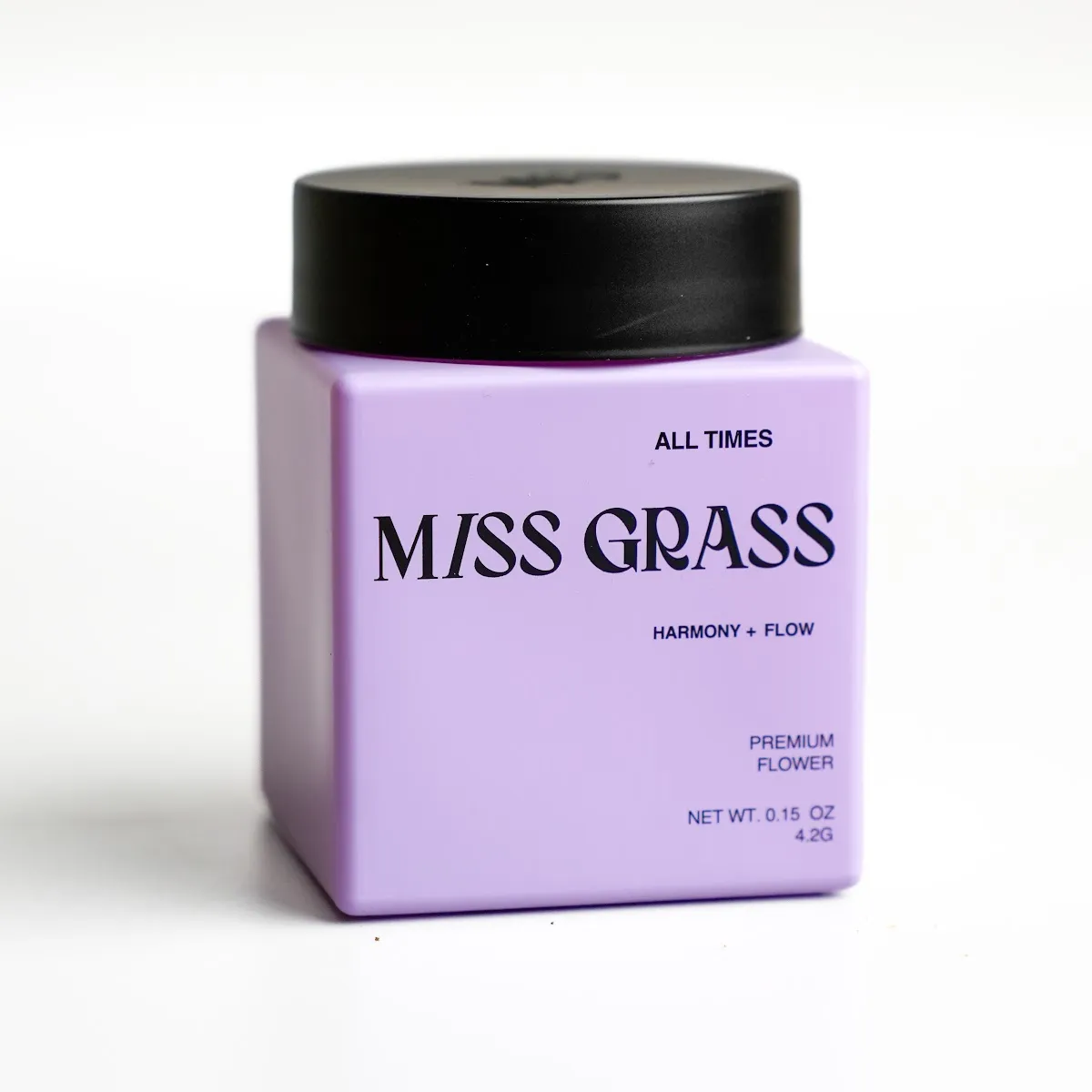 Premium cannabis flower jar studio shot, cannabis product photography