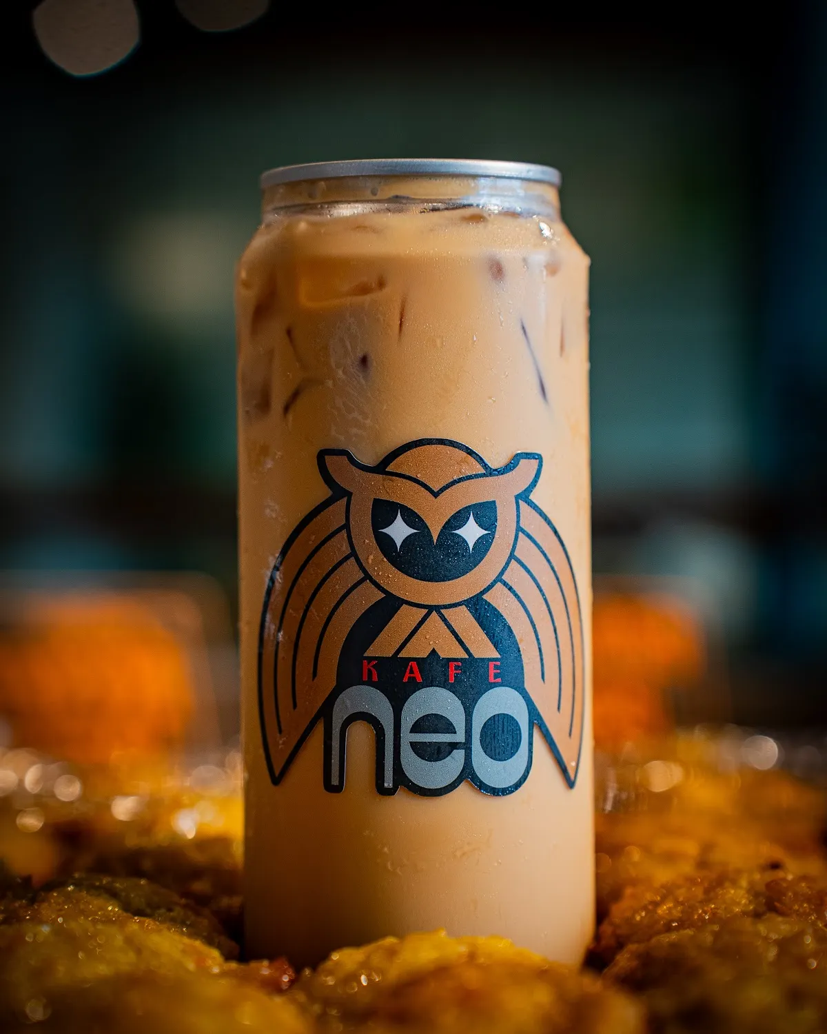 Iced coffee can product shot, cafe photography Hudson Valley